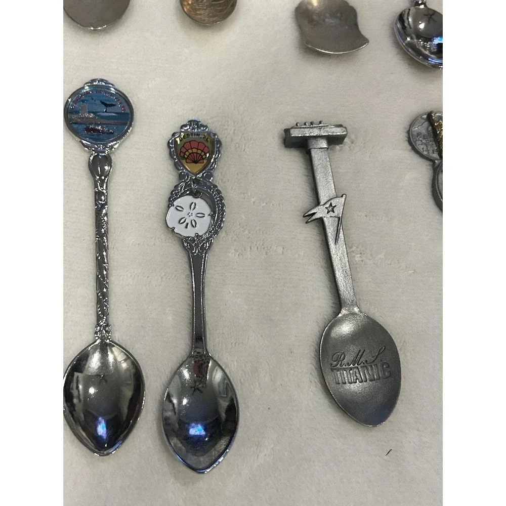 Lot of 45 Collectors Spoons. All Different‎ No Duplicates. Some Vintage